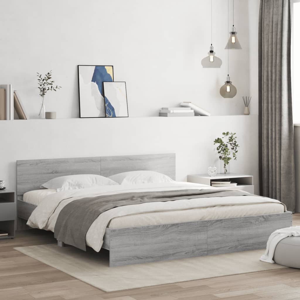 Giroletto con Testiera Grigio Sonoma 180x200 cm | homemem39
