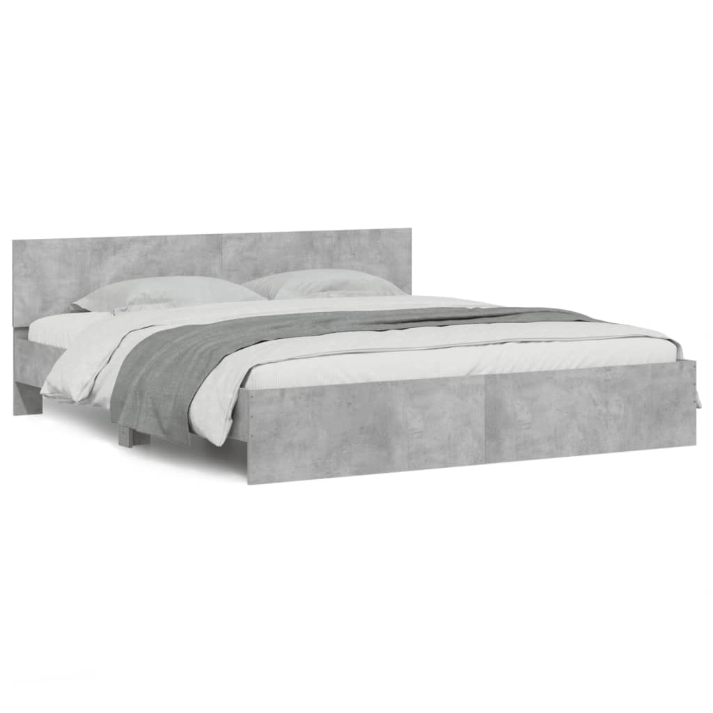 Giroletto con Testiera Grigio Cemento 160x200 cm | homemem39