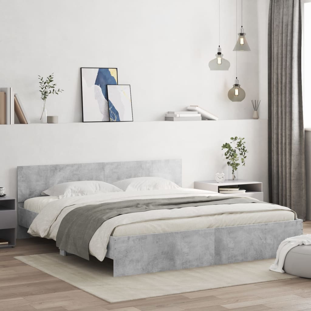 Giroletto con Testiera Grigio Cemento 160x200 cm | homemem39