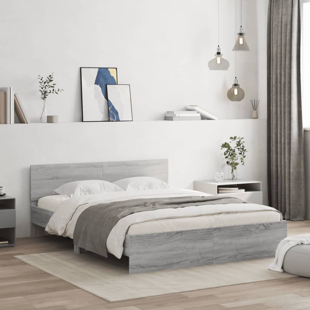 Giroletto con Testiera Grigio Sonoma 140x190 cm | homemem39