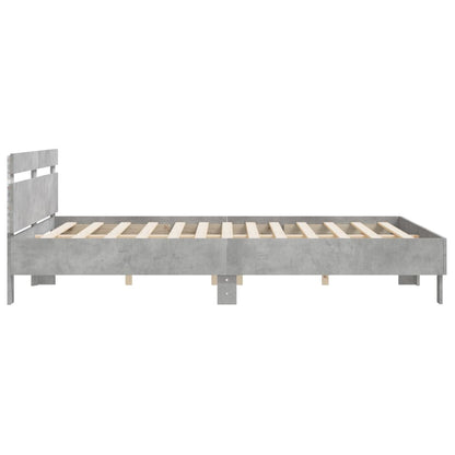 Giroletto con Testiera e LED Grigio Cemento 180x200 cm | homemem39