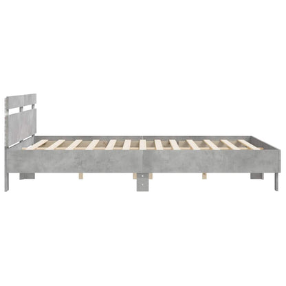 Giroletto con Testiera e LED Grigio Cemento 160x200 cm | homemem39