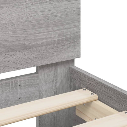 Giroletto con Testiera e LED Grigio Sonoma 160x200 cm | homemem39