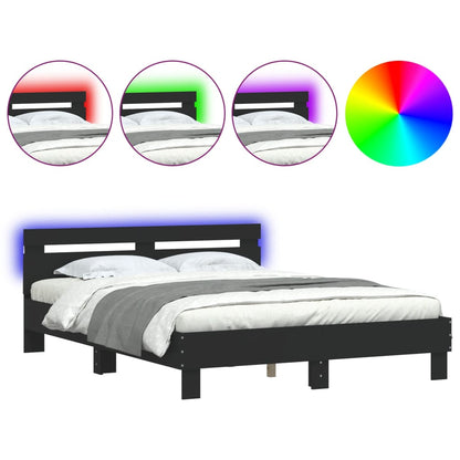 Giroletto con LED senza Materasso Nero 150x200 cm