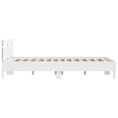 Giroletto con Testiera e LED Bianco 140x200 cm | homemem39