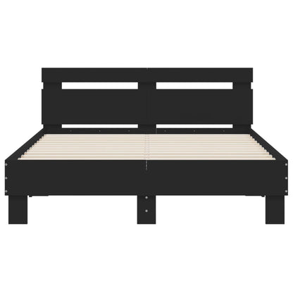 Giroletto con Testiera e LED Nero 120x200 cm | homemem39