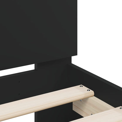 Giroletto con Testiera e LED Nero 120x200 cm | homemem39