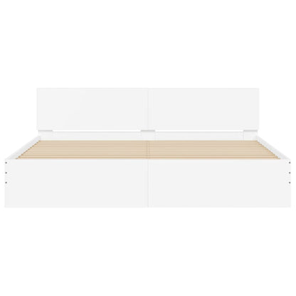 Giroletto con Testiera e LED Bianco 200x200 cm