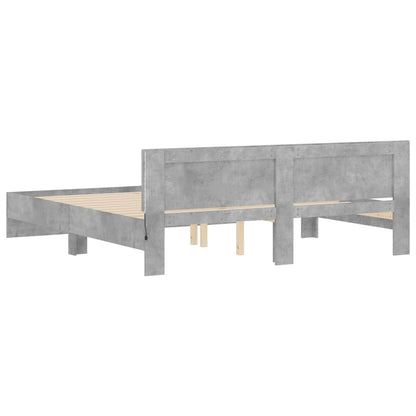 Giroletto con Testiera e LED Grigio Cemento 200x200 cm | homemem39