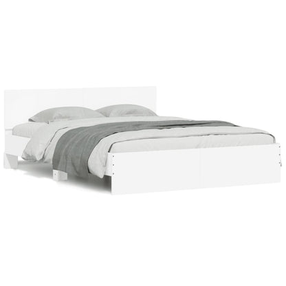 Giroletto con Testiera e LED Bianco 160x200 cm | homemem39