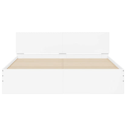 Giroletto con Testiera e LED Bianco 160x200 cm | homemem39