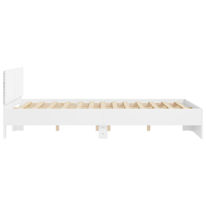 Giroletto con Testiera e LED Bianco 160x200 cm | homemem39