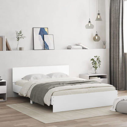 Giroletto con Testiera e LED Bianco 160x200 cm | homemem39