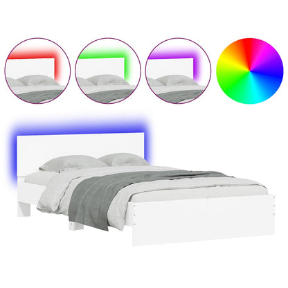Giroletto con Testiera e LED Bianco 140x200 cm | homemem39