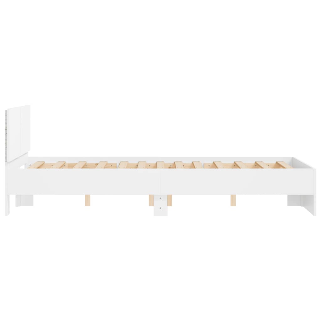 Giroletto con Testiera e LED Bianco 140x200 cm | homemem39