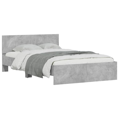 Giroletto con Testiera e LED Grigio Cemento 120x200 cm | homemem39