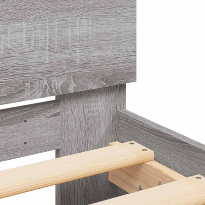 Giroletto con Testiera e LED Grigio Sonoma 120x200 cm | homemem39