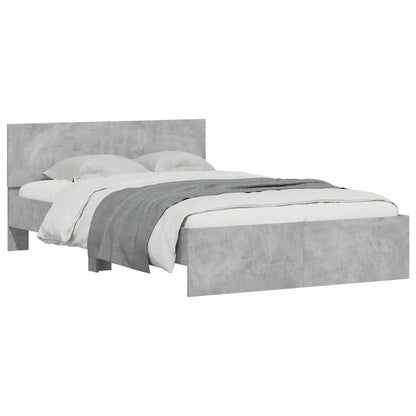 Giroletto con Testiera e LED Grigio Cemento 140x190 cm | homemem39