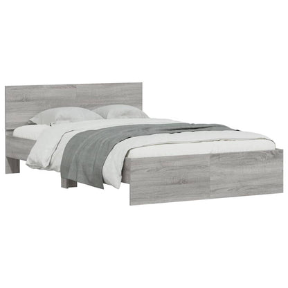 Giroletto con Testiera e LED Grigio Sonoma 140x190 cm | homemem39