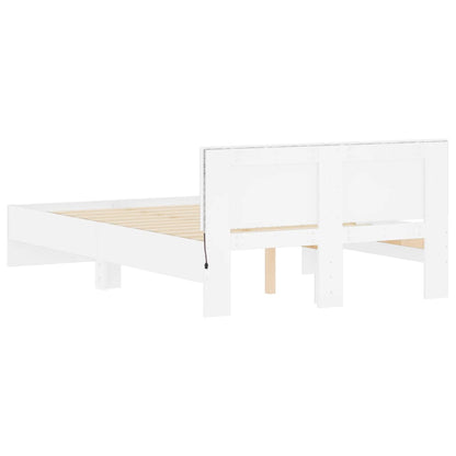 Giroletto con Testiera e LED Bianco 135x190 cm