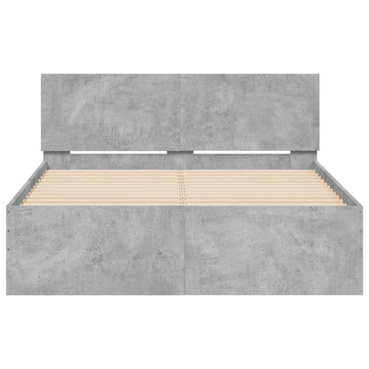 Giroletto con Testiera e LED Grigio Cemento 135x190 cm