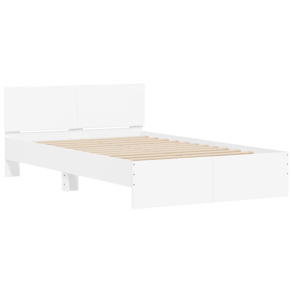 Giroletto con Testiera e LED Bianco 120x190 cm | homemem39