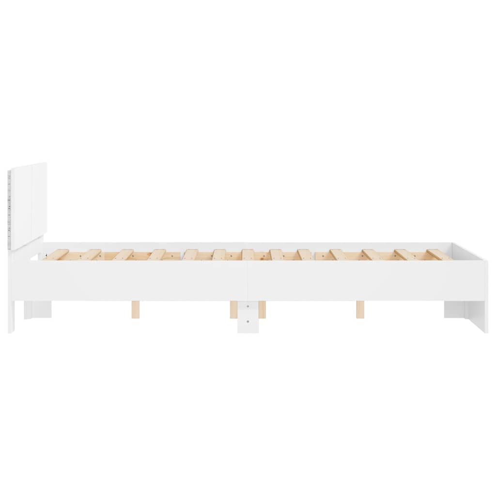Giroletto con Testiera e LED Bianco 120x190 cm | homemem39