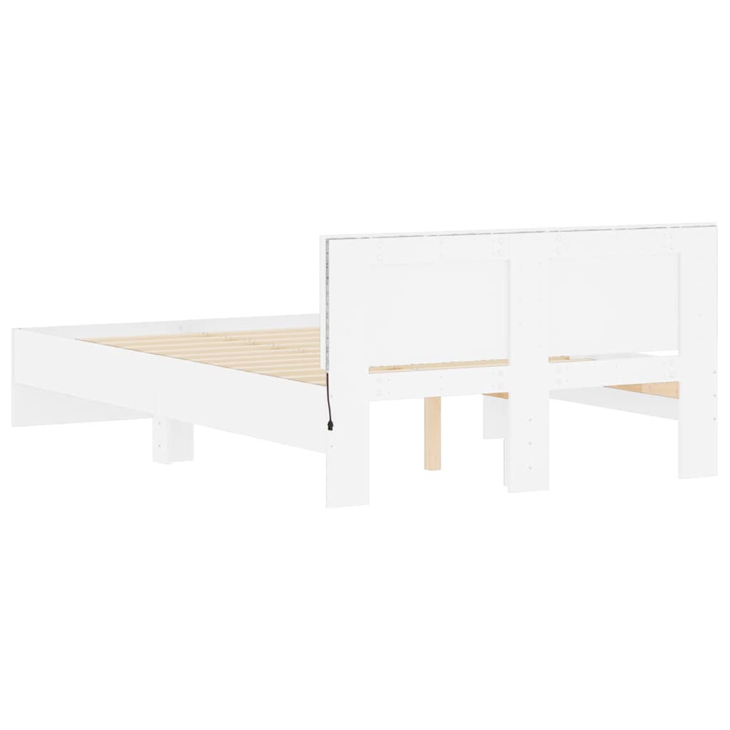 Giroletto con Testiera e LED Bianco 120x190 cm | homemem39