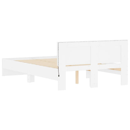 Giroletto con Testiera e LED Bianco 120x190 cm | homemem39