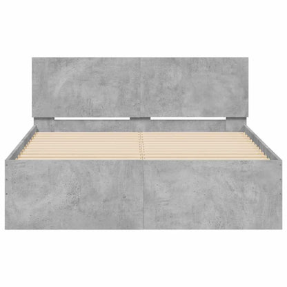 Giroletto con Testiera e LED Grigio Cemento 120x190 cm | homemem39
