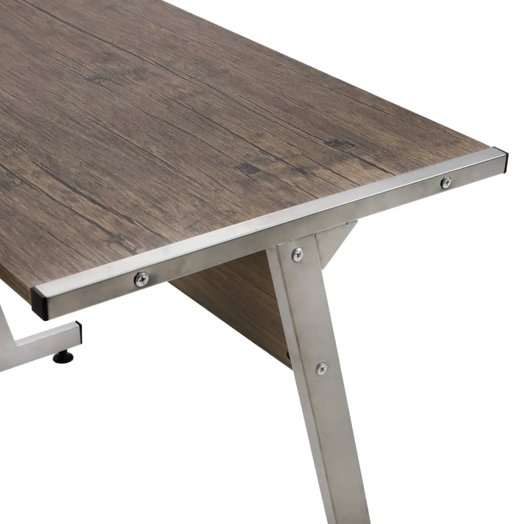Scrivania ad Angolo Marrone in Legno Multistrato | homemem39