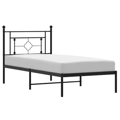 Giroletto con Testiera in Metallo Nero 90x190 cm | homemem39