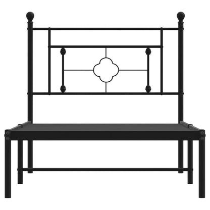 Giroletto con Testiera in Metallo Nero 90x190 cm | homemem39