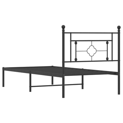 Giroletto con Testiera in Metallo Nero 90x200 cm | homemem39