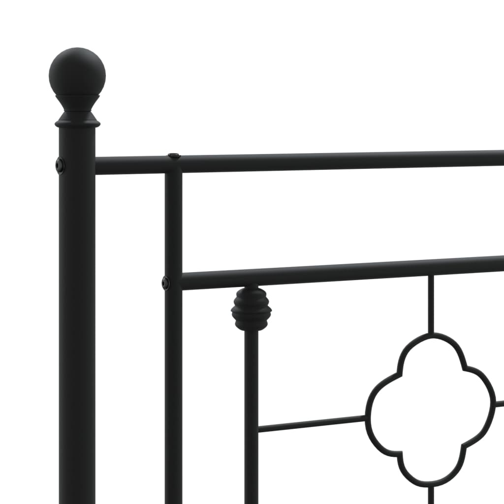 Giroletto con Testiera in Metallo Nero 90x200 cm | homemem39