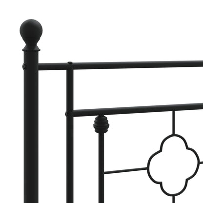 Giroletto con Testiera in Metallo Nero 90x200 cm | homemem39