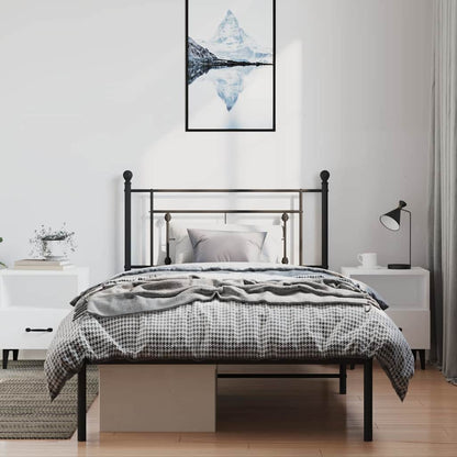 Giroletto con Testiera Metallo Nero 100x200 cm | homemem39