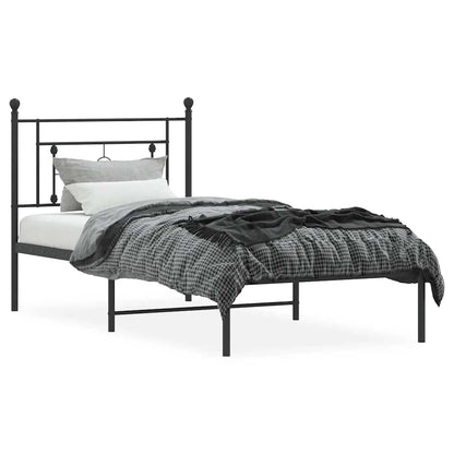 Giroletto con Testiera Metallo Nero 100x200 cm | homemem39