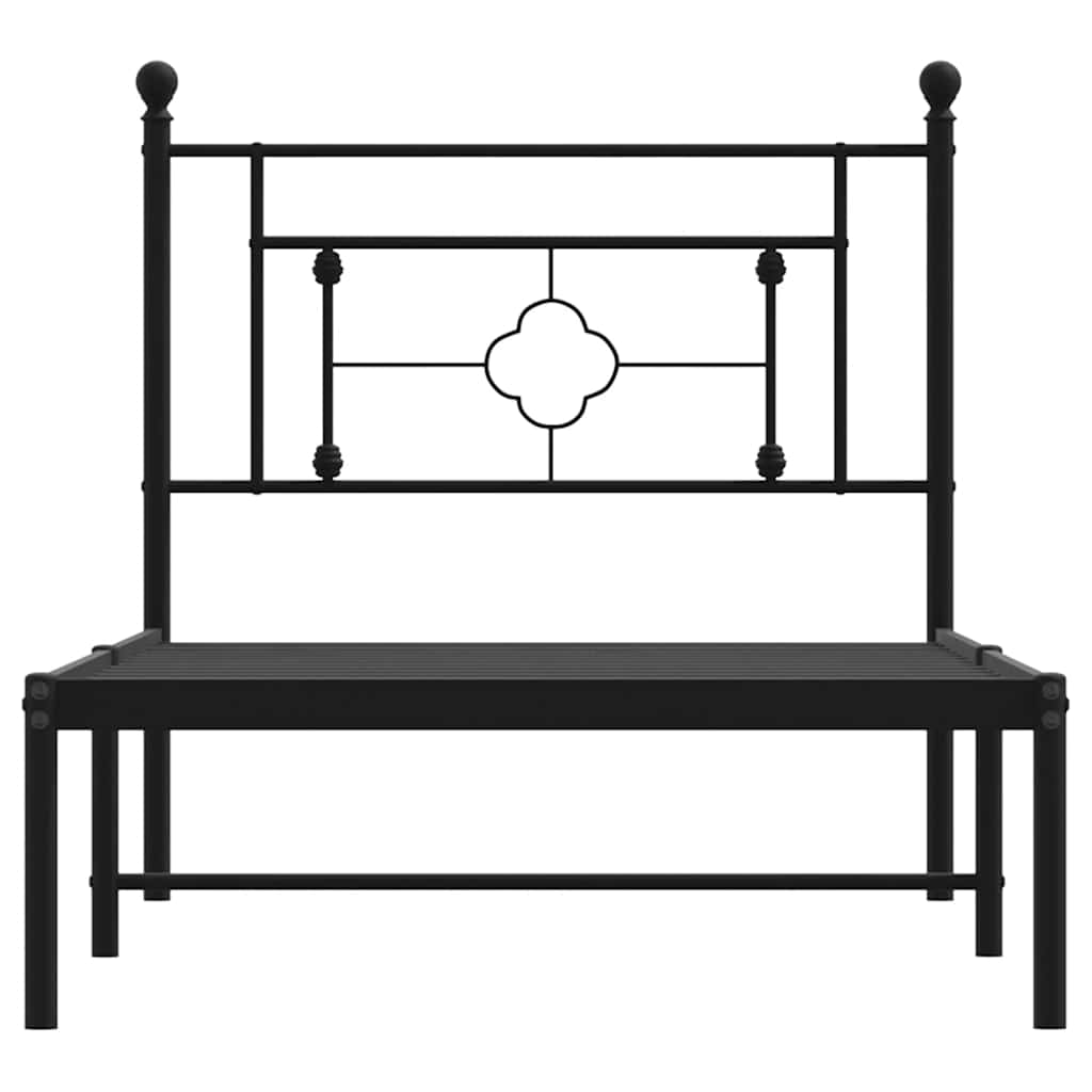 Giroletto con Testiera Metallo Nero 100x200 cm | homemem39