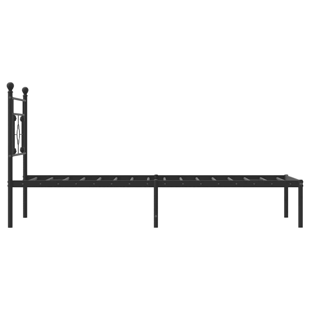 Giroletto con Testiera Metallo Nero 100x200 cm | homemem39