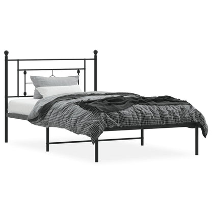 Giroletto con Testiera in Metallo Nero 107x203 cm | homemem39