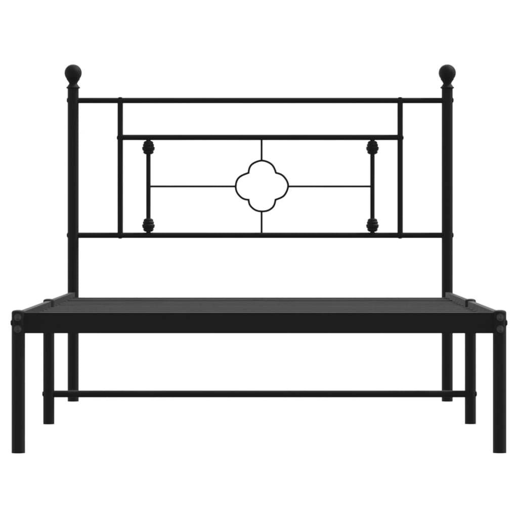 Giroletto con Testiera in Metallo Nero 107x203 cm | homemem39