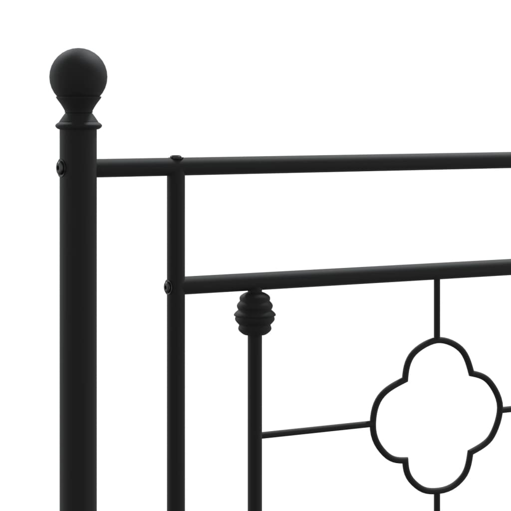 Giroletto con Testiera in Metallo Nero 107x203 cm | homemem39
