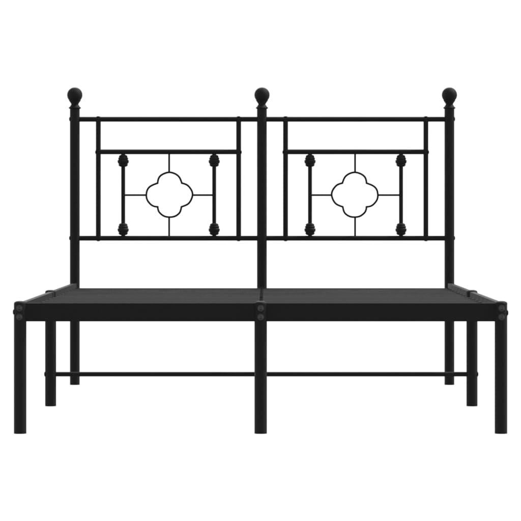 Giroletto con Testiera in Metallo Nero 120x190 cm