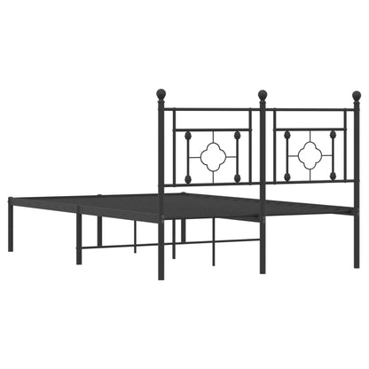 Giroletto con Testiera in Metallo Nero 120x200 cm
