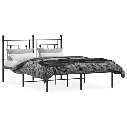 Giroletto con Testiera in Metallo Nero 135x190 cm