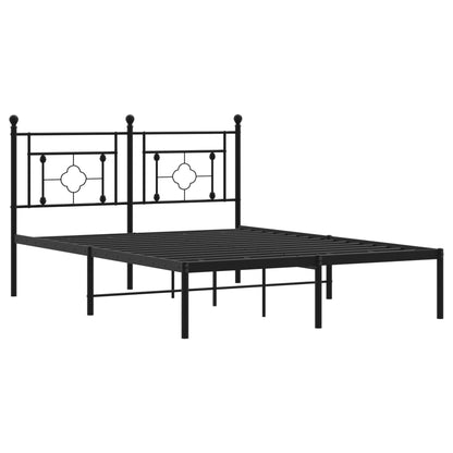 Giroletto con Testiera in Metallo Nero 135x190 cm