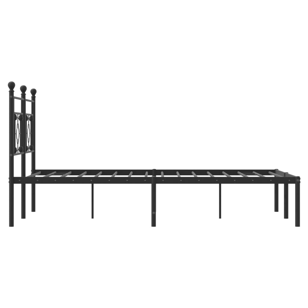 Giroletto con Testiera in Metallo Nero 135x190 cm