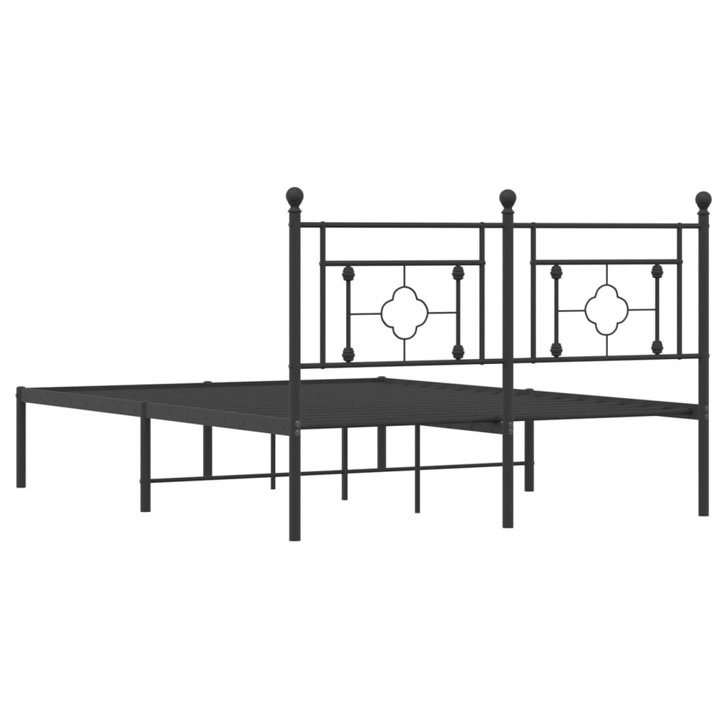 Giroletto con Testiera in Metallo Nero 135x190 cm
