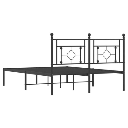 Giroletto con Testiera in Metallo Nero 135x190 cm
